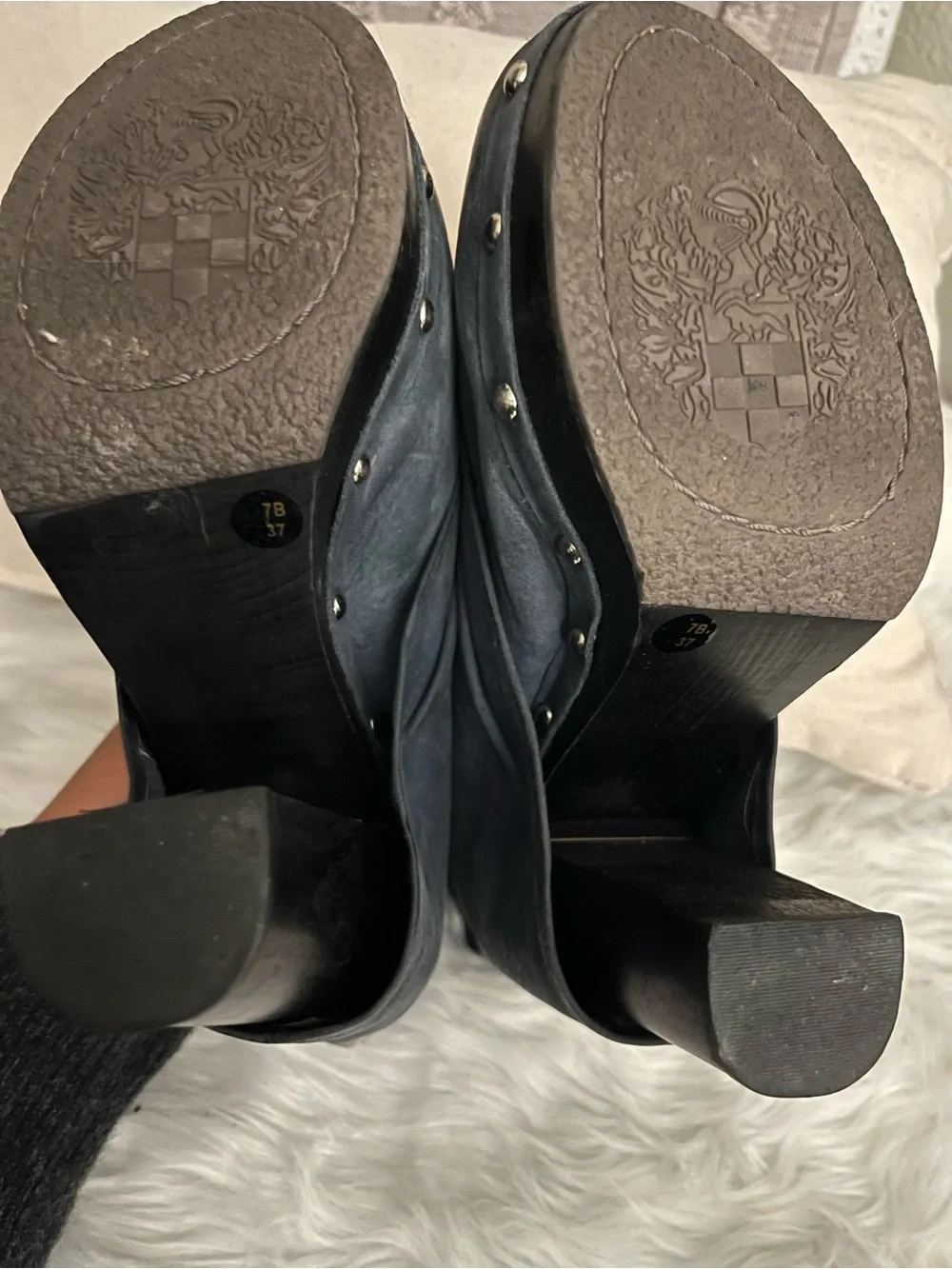 Dolce Vita dark grey Studded Platform Block Heel Boots